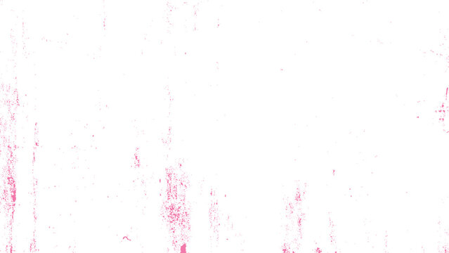 Pink grunge texture with splatters and smudges on white background