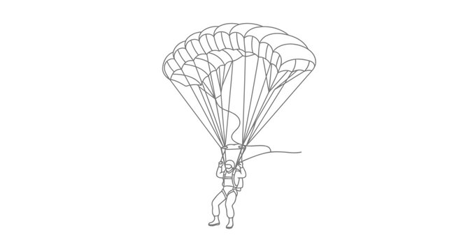paraglider in the blue sky