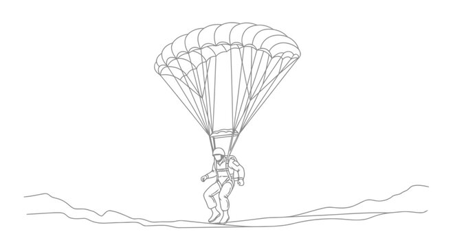 parachute in the blue sky