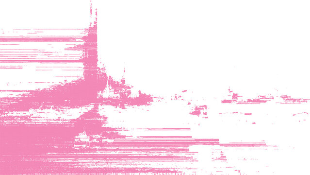 Glitchart pink and white abstract digital distortion effect background design element