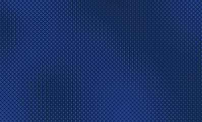 Abstract dark blue halftone pattern background with royal blue dot gradient and retro pop art comic style texture © MD