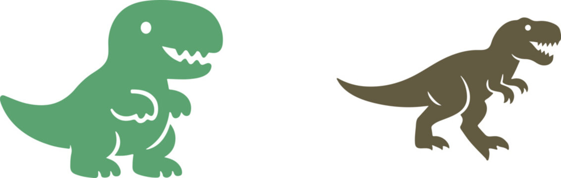 Dinosaur icon vector, prehistoric animal silhouette, cute dinosaur clipart.