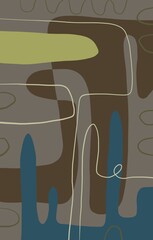 Abstract image for printing. Picture for modern interiors. The picture is painted by hand on a tablet. © neurostructure