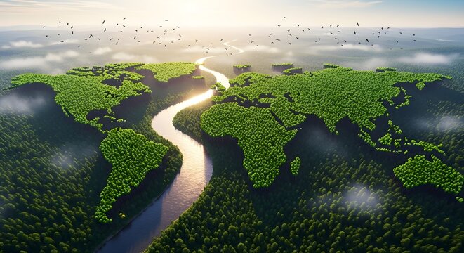 world map with binary code