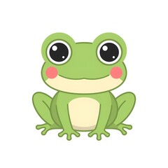 Obraz premium Cute Cartoon Baby Frog Character Illustration