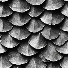 Obraz premium Repeating seamless pattern of overlapping brown pangolin keratin scales showing natural organic texture.