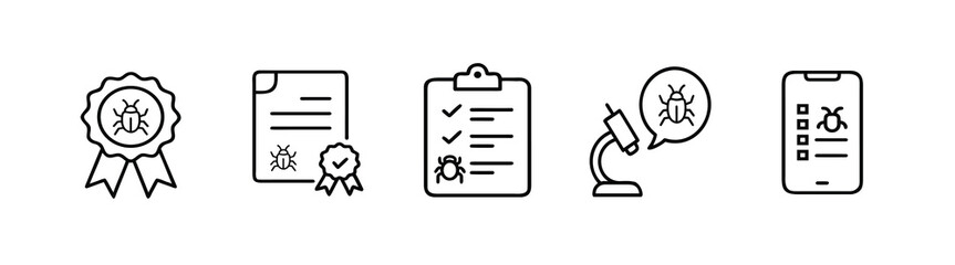 Pest control line icons set insect bug spray exterminator disinfection service chemical protection hygiene & more vector illustration with editable stroke. © Purnorup Dream IT 