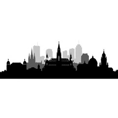 Naklejka premium Berlin city skyline Germany silhouette.