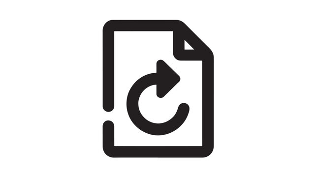 Document Refresh Icon with Sync Arrow for Data Update and Business File Synchronization
