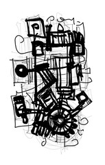Abstract image for printing. Picture for modern interiors. The picture is painted by hand on a tablet. © neurostructure
