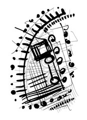 Abstract image for printing. Picture for modern interiors. The picture is painted by hand on a tablet. © neurostructure