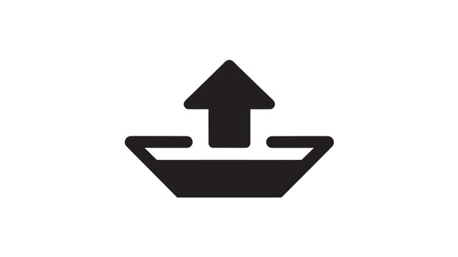 Upload Icon with Arrow Up for Data Transfer and Cloud Computing Technology