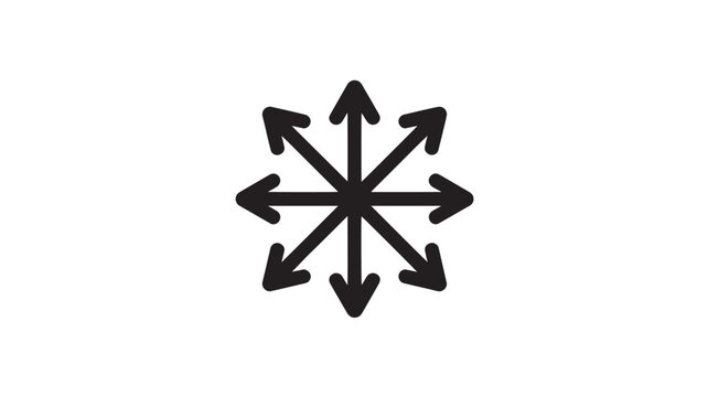 Arrows Radial Outward Pointing Multidirectional Icon for Navigation and Choice Concepts