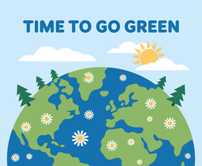 Naklejka premium Time to Go Green and Celebrate the Planet with Eco-Conscious Choices