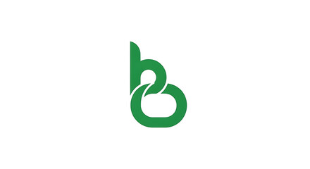 Fototapeta premium Green lowercase letter b isolated on white background, minimalist typography