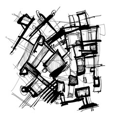Abstract image for printing. Picture for modern interiors. The picture is painted by hand on a tablet. © neurostructure
