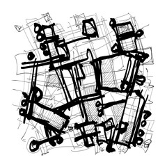 Abstract image for printing. Picture for modern interiors. The picture is painted by hand on a tablet. © neurostructure