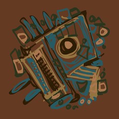 Abstract image for printing. Picture for modern interiors. The picture is painted by hand on a tablet. © neurostructure