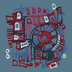 Abstract image for printing. Picture for modern interiors. The picture is painted by hand on a tablet. © neurostructure