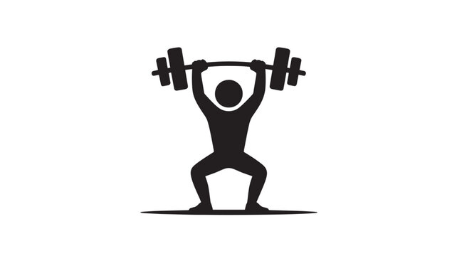 Weightlifting Person Silhouette Overhead Barbell Press for Fitness Motivation and Strength Coaching