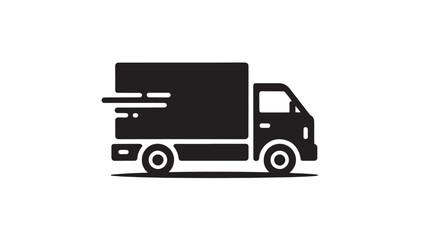 Fototapeta premium Delivery Truck Silhouette for Logistics Shipping and Fast Freight Transportation Services