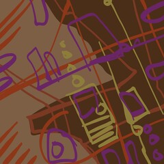Abstract image for printing. Picture for modern interiors. The picture is painted by hand on a tablet. © neurostructure
