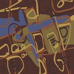 Abstract image for printing. Picture for modern interiors. The picture is painted by hand on a tablet. © neurostructure