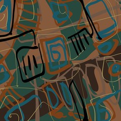 Abstract image for printing. Picture for modern interiors. The picture is painted by hand on a tablet. © neurostructure