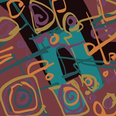 Abstract image for printing. Picture for modern interiors. The picture is painted by hand on a tablet. © neurostructure