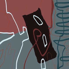 Abstract image for printing. Picture for modern interiors. The picture is painted by hand on a tablet. © neurostructure