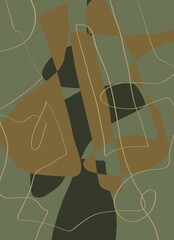 Abstract image for printing. Picture for modern interiors. The picture is painted by hand on a tablet. © neurostructure