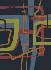 Abstract image for printing. Picture for modern interiors. The picture is painted by hand on a tablet. © neurostructure