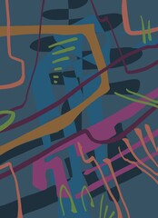 Abstract image for printing. Picture for modern interiors. The picture is painted by hand on a tablet. © neurostructure