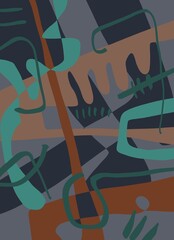 Abstract image for printing. Picture for modern interiors. The picture is painted by hand on a tablet. © neurostructure
