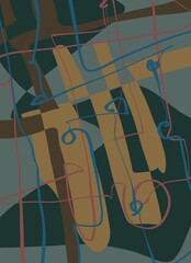 Abstract image for printing. Picture for modern interiors. The picture is painted by hand on a tablet. © neurostructure