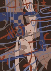 Abstract image for printing. Picture for modern interiors. The picture is painted by hand on a tablet. © neurostructure