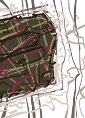 Abstract image for printing. Picture for modern interiors. The picture is painted by hand on a tablet. © neurostructure