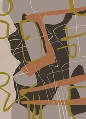 Abstract image for printing. Picture for modern interiors. The picture is painted by hand on a tablet. © neurostructure