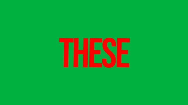 Red These text animated on green background, bold and clean animation for selection, and highlight concepts.