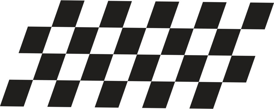 Diagonal black and white checkered pattern on a transparent background