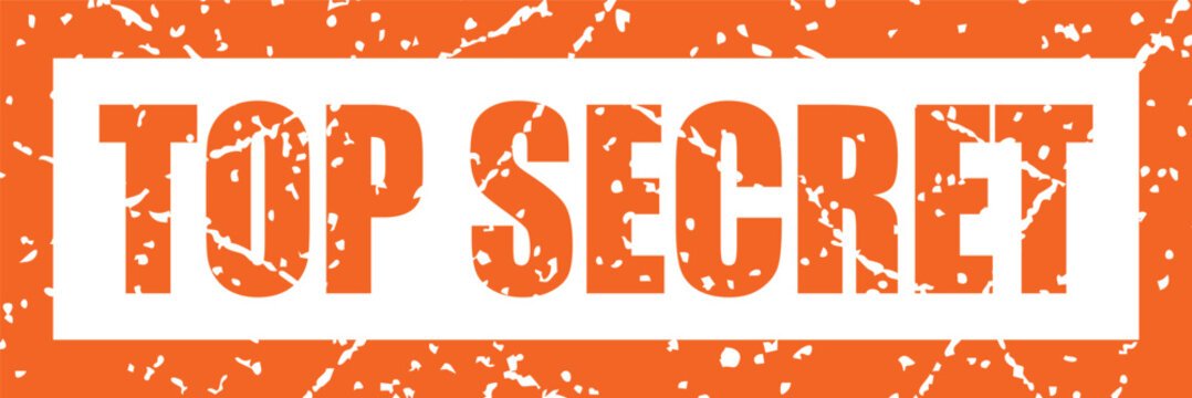 Grungy orange stamp with secret text on white background texture