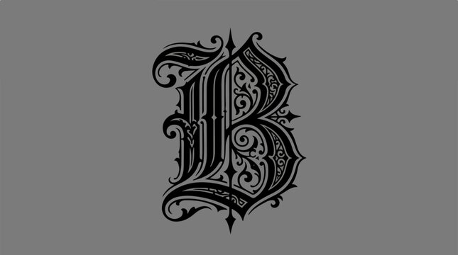 Ornate Letter B Decoration.