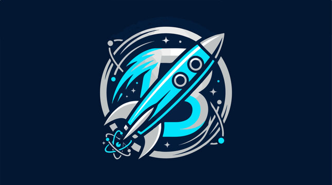 Rocket Ship Space Icon Design.