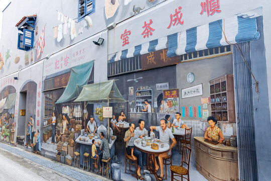 Various views of Chinatown in Singapore 