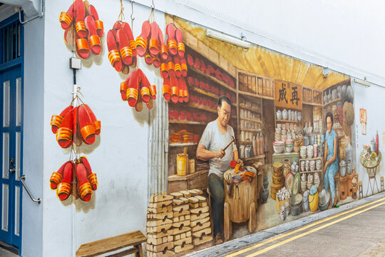 Various views of Chinatown in Singapore 
