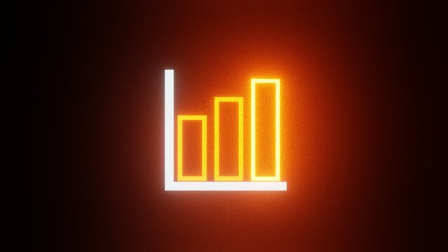 Neon Bar Chart Icon Glowing Business Growth Background