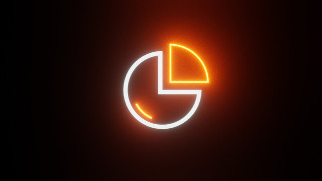 Neon Pie Chart Icon Glowing Data Analytics Background