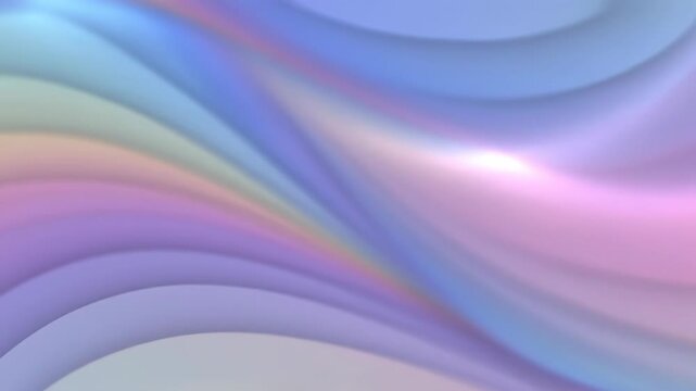 Soft pastel waves flow across the screen. Gentle gradients create a dreamy, ethereal atmosphere.