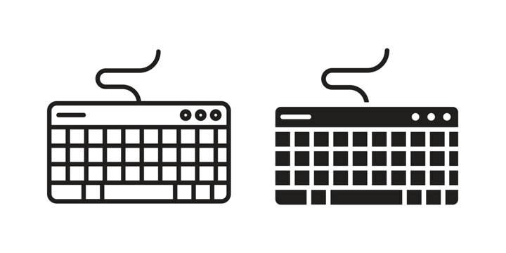 Keyboard icon for mobile application, button and website design.