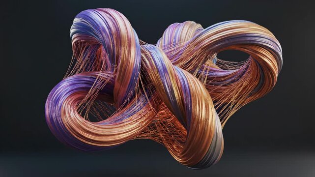 Abstract colorful twisted wires forming knot